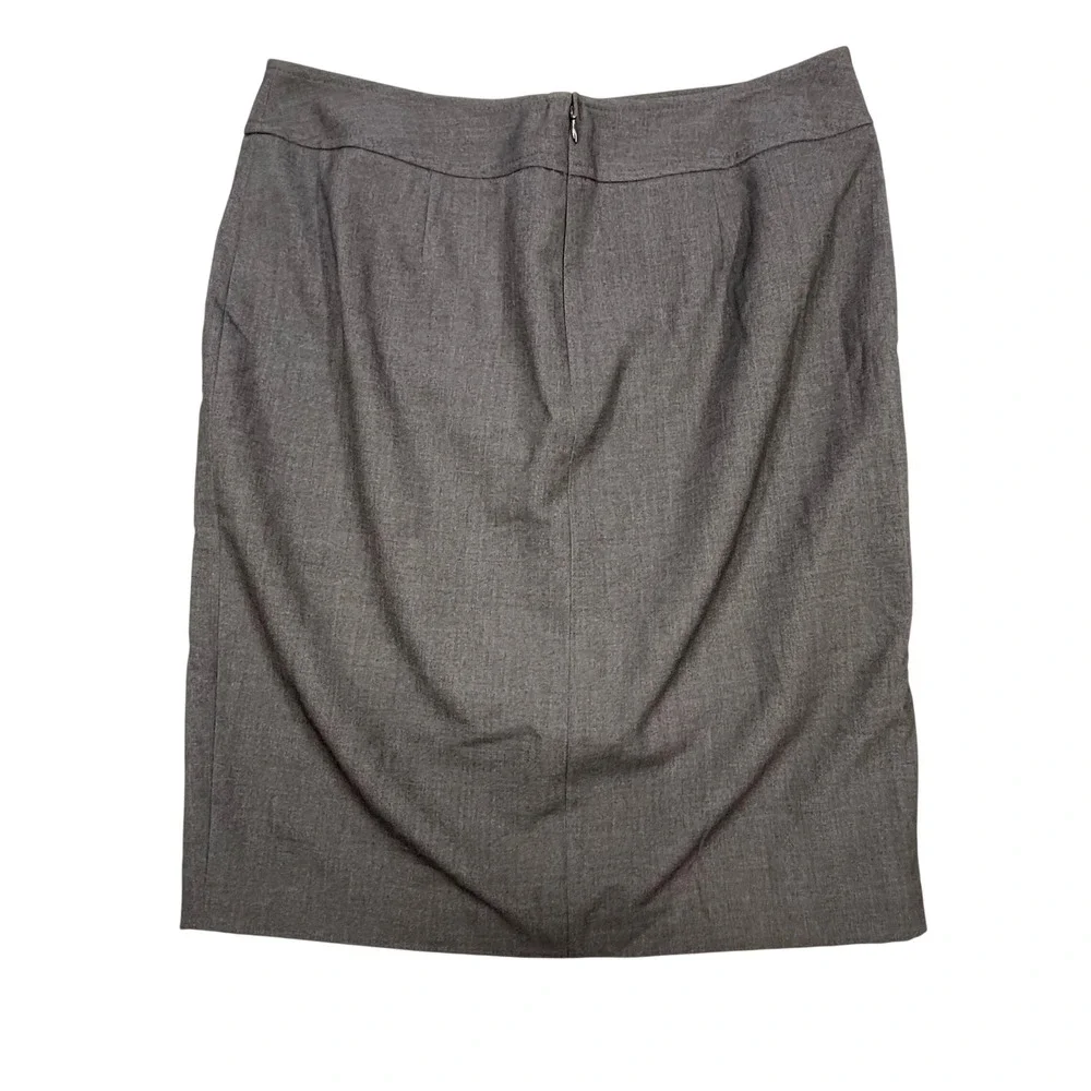 Calvin Klein Gray Side Buckle Faux Wrap Pencil Skirt Women Size 10